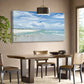 Aqua Ocean Seascape Beach Coastal Seagulls Wall Art canvas office home room framed 80x45cm