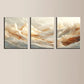 3pcs Modern White Waves Classic Design Metal Print Ready to Hang Art