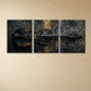 3pcs Vintage Violin Black & Golden Old Design Metal Print Ready to Hang Art