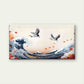 Ocean Waves, Twin Cranes Wall Art Canvas Office Home Room Framed 120x60cm