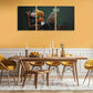 3pcs Sea Parrot in Black Suit with Orange Gloves Metal Print Ready to Hang Art