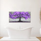 Vibrant Purple Tree Snowy Wall Art canvas office home room framed 120x60cm