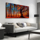Forest Sunset Vibrant Autumn Majestic Tree Wall Art canvas office home room framed 120x60cm