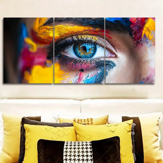 3pcs Pigment Eyes Painting Metal Print Ready to Hang Art