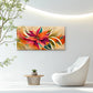 Vibrant Teal Orange Blossom Bloom Wall Art Canvas Office Home Room Framed 120x60