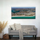 Aerial View of Coastal City Wall Art Canvas Office Home Room Framed 120x60cm