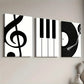 3pcs Modern Fashion Music Piano Instrument Art Wall Art Set Canvas Framed 40x60cm - High Quality Print 100% Australian Made Wall Canvas Ready to Hang