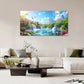 Lake Waterfall Natural Forest Wall Art canvas office home room framed 120x60cm