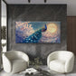 Peacock & Cherry Blossoms Wall Art Canvas Office Home Room Framed 120x60cm
