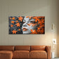 Woman Face Leaves Abstract Wall Art Canvas Office Home Room Framed 80x45cm