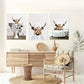3pcs Scottish Highland Cow Funny Bathroom Metal Print Ready to Hang Art