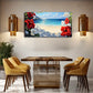 Red Hibiscus Flowers Vibrant Wall Art Canvas Office Home Room Framed 120x60cm
