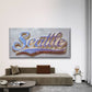 Glitter Seattle City Name Art Wall Art Canvas Office Home Room Framed 80x45cm