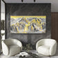 Golden Mountain Scene Wall Art Canvas Office Home Room Framed 120x60cm