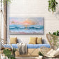 Sunset Beach Ocean Waves Wall Art Canvas Office Home Room Framed 80x45cm