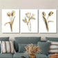 3pcs Modern Minimalist Elegant Flower Design Metal Print Ready to Hang Art