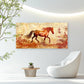 Wild Autumn Galloping Horse Wall Art Canvas Office Home Room Framed 120x60cm
