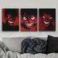 3pcs Red-faced Monster Metal Print Ready to Hang Art