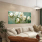 Blooming White Flowers Serene Botanical Wall Art canvas office home room framed 120x60cm
