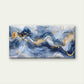 Navy Blue and White Marble Gold Wall Art Canvas Office Home Room Framed 120x60cm
