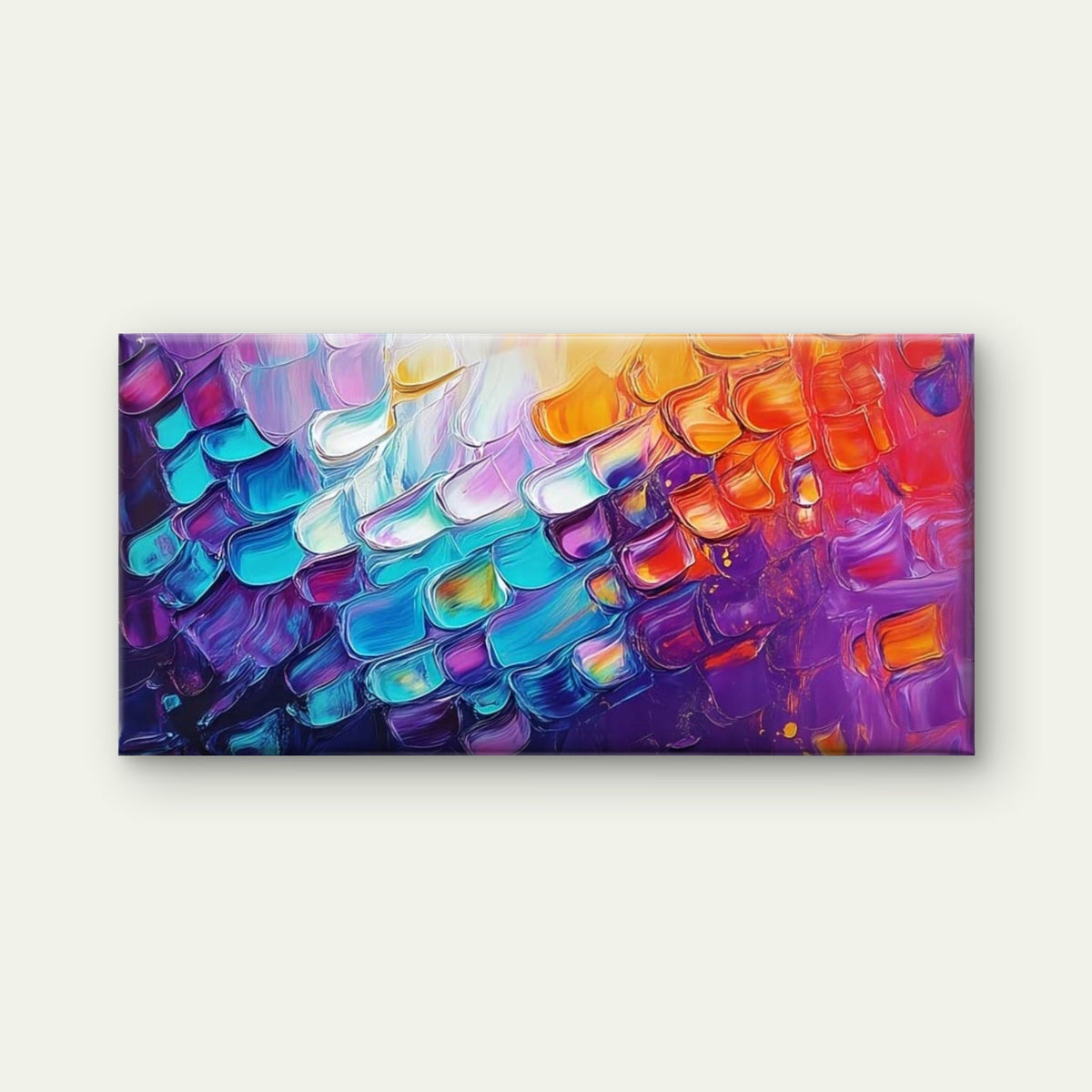 Abstract Colorful Impasto Wall Art Canvas Office Home Room Framed 120x60cm