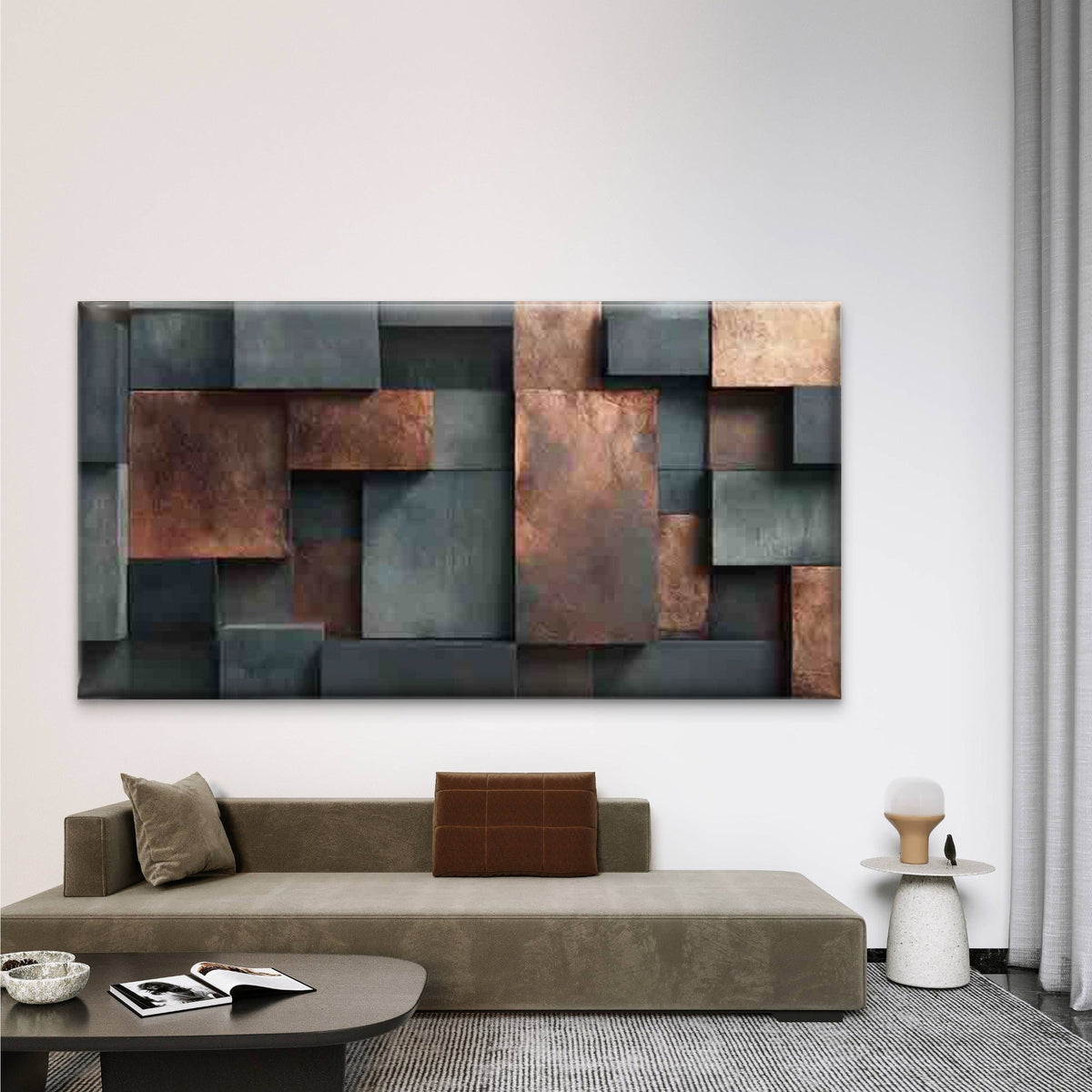 Abstract Pattern Geometric ShapeWall Art Canvas Office Home Room Framed 80x45cm