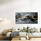 Abstract Dark Tone Waves Wall Art Canvas Office Home Room Framed 120x60cm