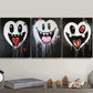 3pcs Ghostly Smile Design Metal Print Ready to Hang Art