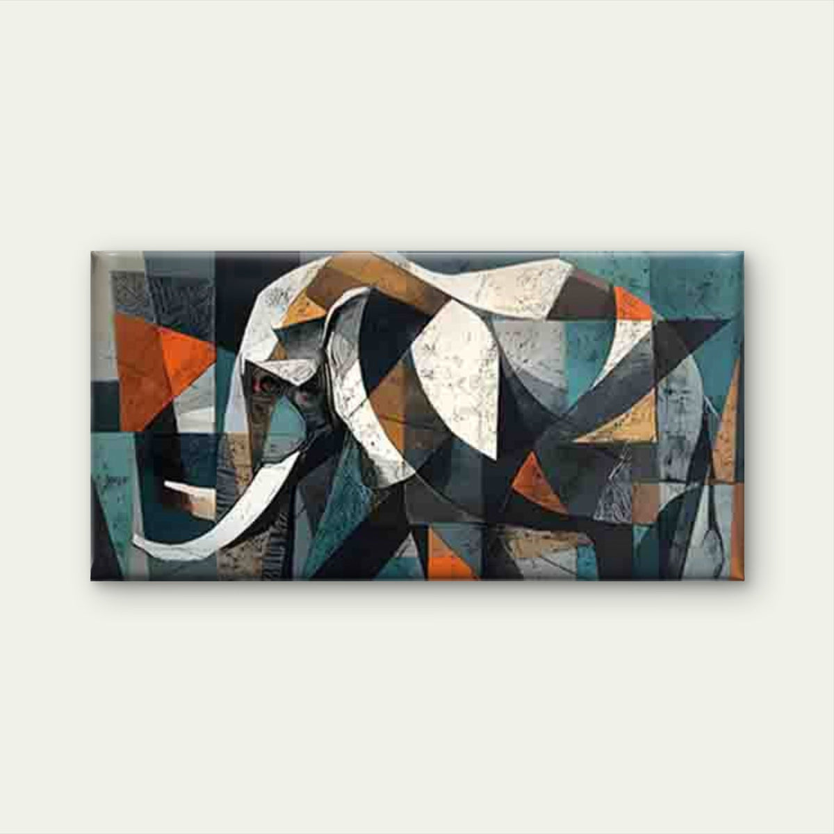 Geometric Elephant Design Wall Art Canvas Office Home Room Framed 120x60cm