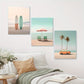 3pcs Surf Beach Pastel Summer Classic Design Metal Print Ready to Hang Art
