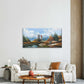 Vintage Mountain Cabin Space Wall Art Canvas Office Home Room Framed 120x60cm