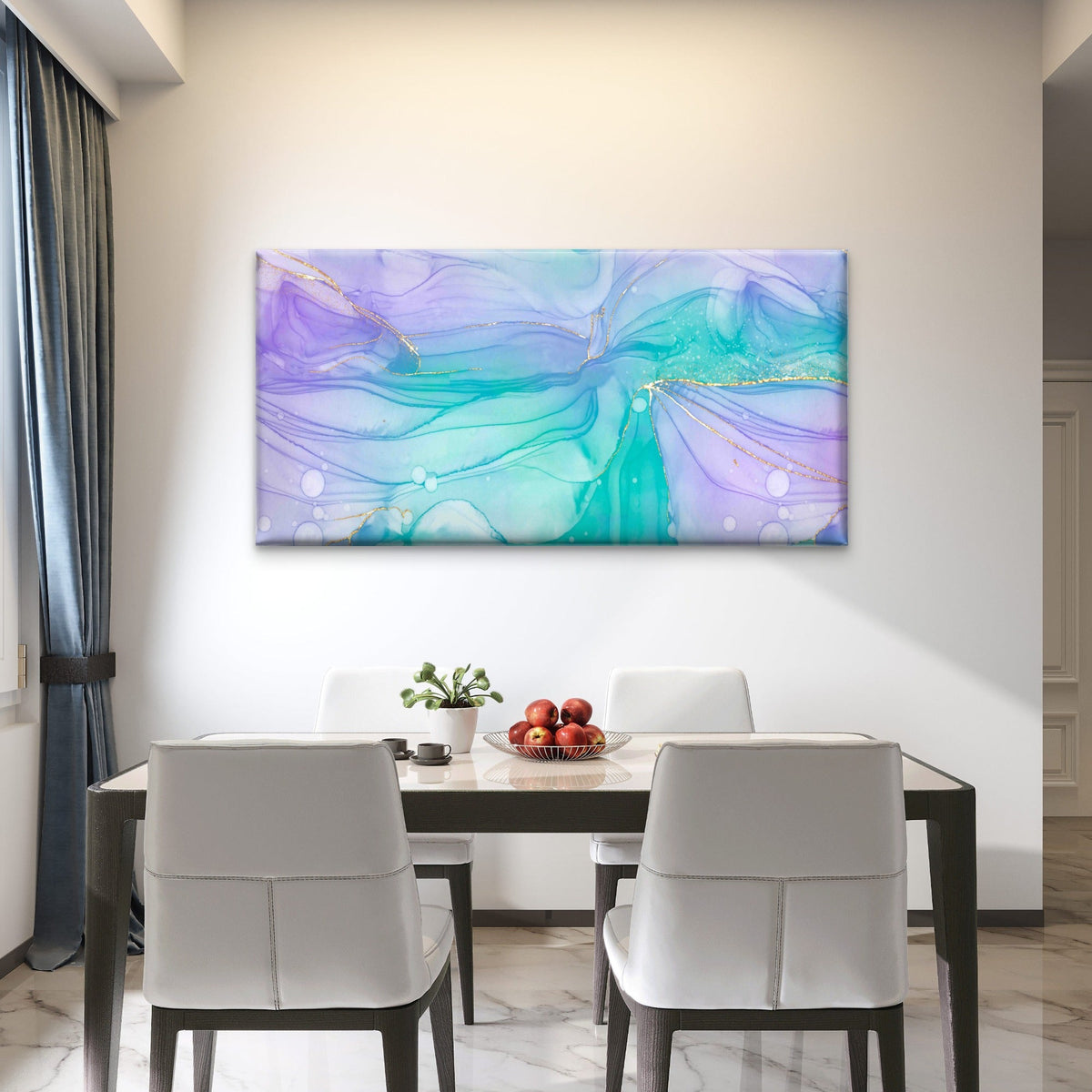 Fluid Pastel Alcohol Ink Wall Art Canvas Office Home Room Framed 120x60cm
