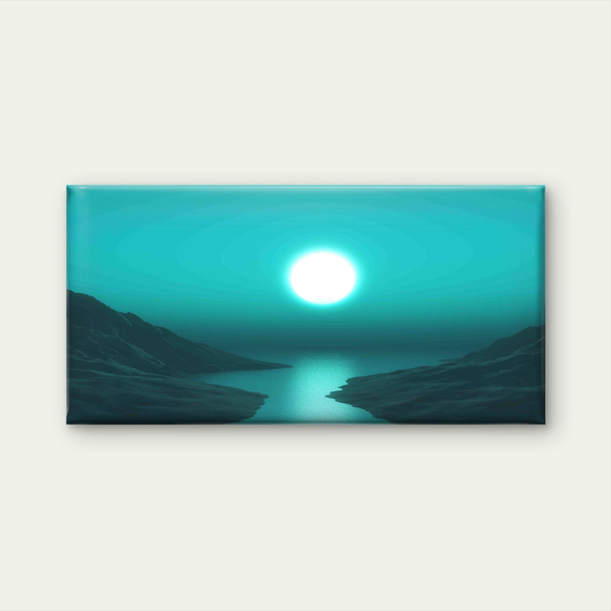 Mesmerizing Moon Landscape Wall Art Canvas Office Home Room Framed 80x45cm