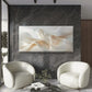 Abstract White & Beige Wall Art Canvas Office Home Room Framed 120x60cm