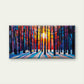 Abstract of a Colorful Forest Wall Art Canvas Office Home Room Framed 80x45cm