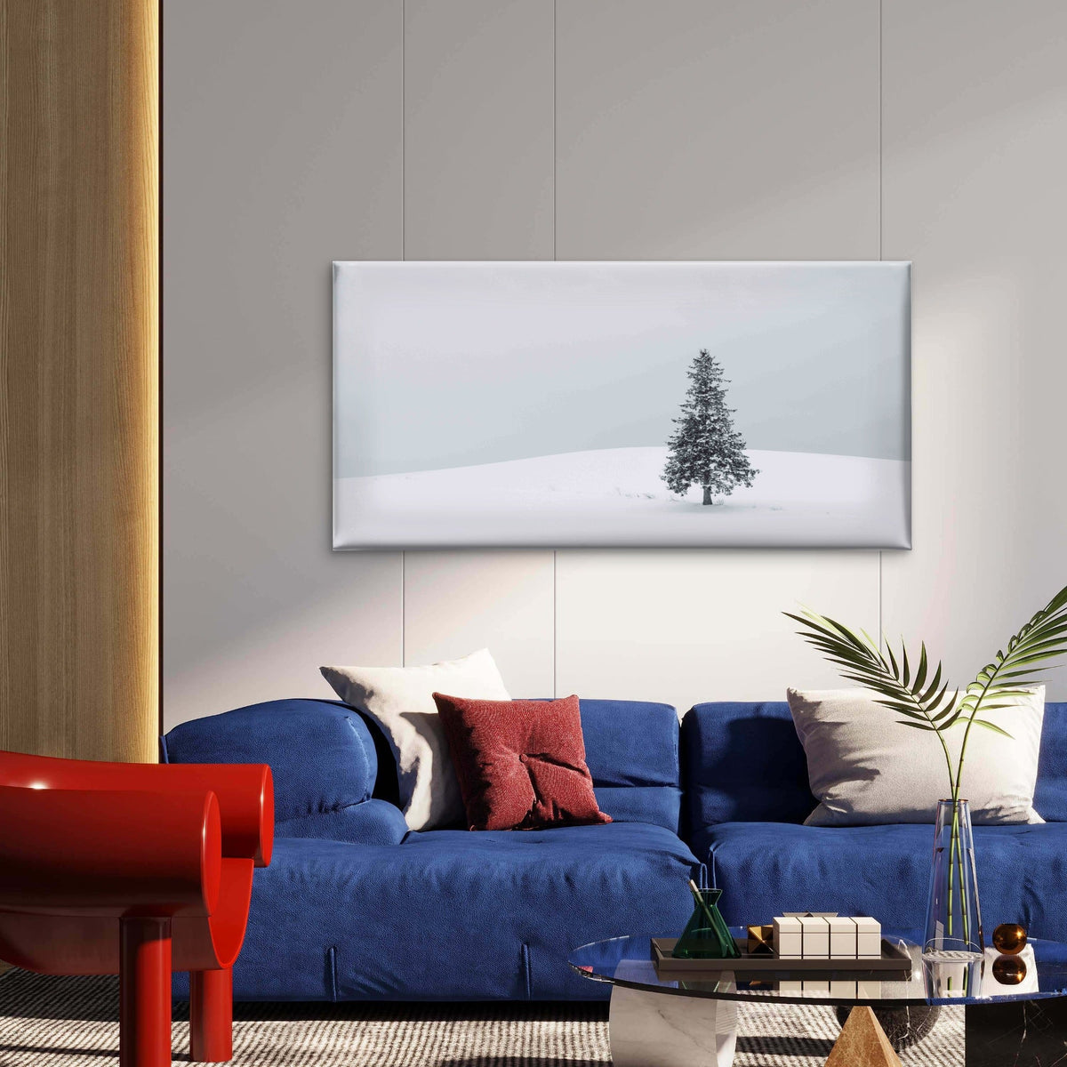 Winter Silence Embracing Wall Art Canvas Office Home Room Framed 120x60cm