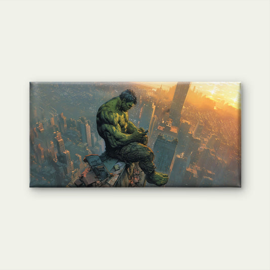 Green Giant Skyscraper City Wall Art Canvas Office Home Room Framed 80x45cm