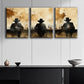 3pcs Silhouettes at Bar Design Metal Print Ready to Hang Art