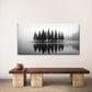 Misty Forest Reflections Wall Art Canvas Office Home Room Framed 120x60cm