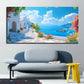 Santorini Seascape Artwork wall canvas office home room framed 120x60cm