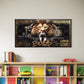 King On Leather Throne Wall Art Canvas Office Home Room Framed 120x60cm