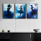 3pcs Blue Ballet Dancer Metal Print Ready to Hang Art