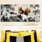 3pcs Rustic Squirrel on Branch Metal Print Ready to Hang Art