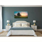 Spring Panoramic Sky Fluffy Clouds Over Green Field Wall Art canvas office home room framed 120x60cm