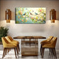 Colorful Birds on a Branch White Wall Art Canvas Office Home Room Framed 120x60cm
