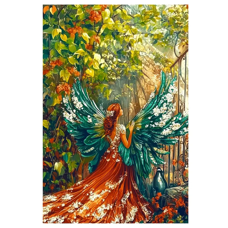 Butterfly Girl & Flower Garden Wall Art Print 100% Australian Made 40x60cm Stretched Canvas Ready to Hang