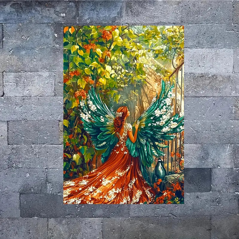 Butterfly Girl & Flower Garden Wall Art Print 100% Australian Made 40x60cm Stretched Canvas Ready to Hang