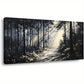 Sunlight Forest Black & White Nature Wall Art canvas office home room framed 120x60cm