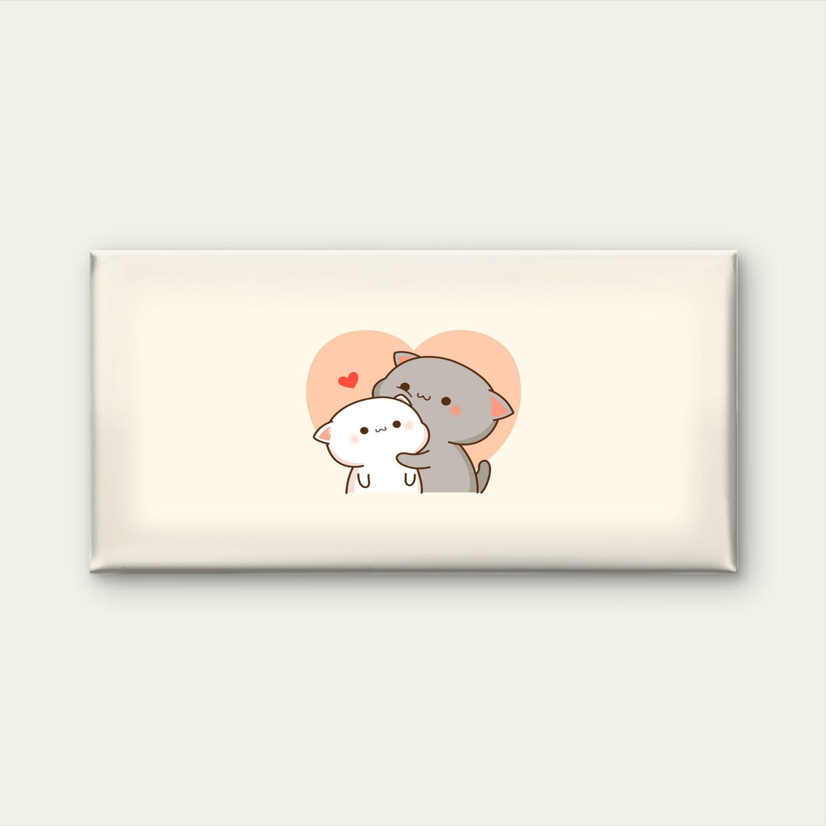 Hugging Cats Pastel Pink Heart Wall Art Canvas Office Home Room Framed 120x60cm