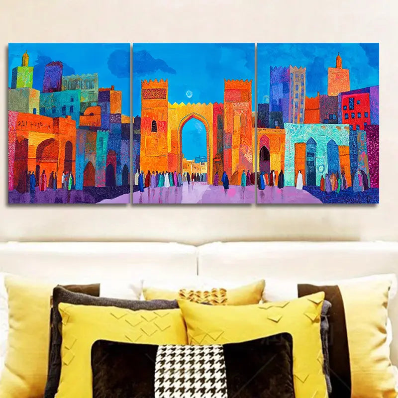 3pcs Luxurious Colored Gate Metal Print Ready to Hang Art